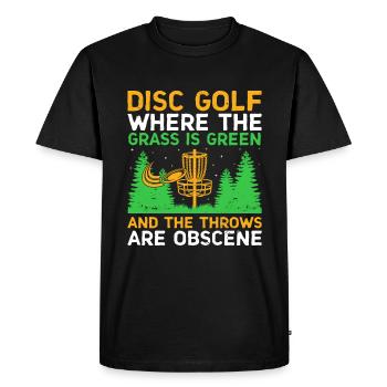 Disc Golf Player Disc Golfer Frisbee Player Par Pu - T-shirt Premium bio Homme - noir - Devant - Nico (187cm)