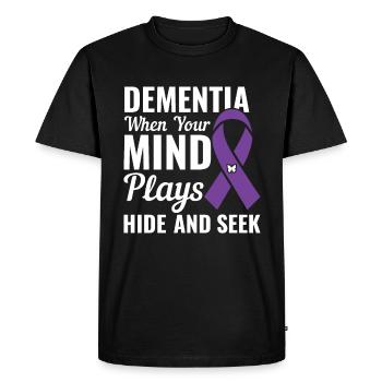 Démence - Quand notre joue à cache-cache - - T-shirt Premium bio Homme - noir - Devant - Nico (187cm)