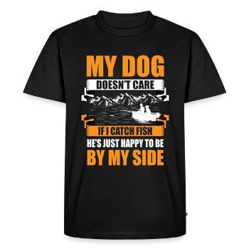 Propriétaires de chiens de pêche Amoureux des chiens Entonnoir de pêche parfait - T-shirt Premium bio Homme - noir - Devant - Nico (187cm)