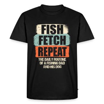 Propriétaires de chiens de pêche Amoureux des chiens Entonnoir de pêche parfait - T-shirt Premium bio Homme - noir - Devant - Nico (187cm)
