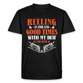 Propriétaires de chiens de pêche Amoureux des chiens Entonnoir de pêche parfait - T-shirt Premium bio Homme - noir - Devant - Nico (187cm)