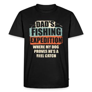 Propriétaires de chiens de pêche Amoureux des chiens Entonnoir de pêche parfait - T-shirt Premium bio Homme - noir - Devant - Nico (187cm)