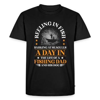 Propriétaires de chiens de pêche Amoureux des chiens Entonnoir de pêche parfait - T-shirt Premium bio Homme - noir - Devant - Nico (187cm)