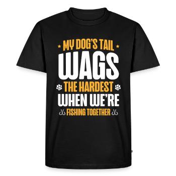 Propriétaires de chiens de pêche Amoureux des chiens Entonnoir de pêche parfait - T-shirt Premium bio Homme - noir - Devant - Nico (187cm)