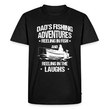 Pêche Papa Papa Pêcheur Childern Drôle Poisson Alors - T-shirt Premium bio Homme - noir - Devant - Nico (187cm)