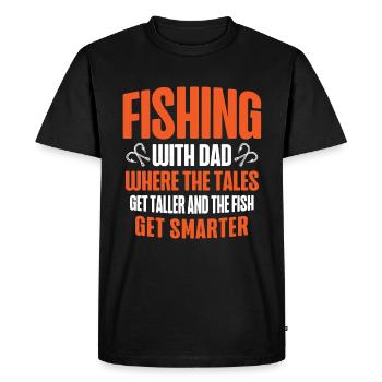 Pêche Papa Papa Pêcheur Childern Drôle Poisson Alors - T-shirt Premium bio Homme - noir - Devant - Nico (187cm)