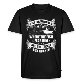 Pêche Papa Papa Pêcheur Childern Drôle Poisson Alors - T-shirt Premium bio Homme - noir - Devant - Nico (187cm)