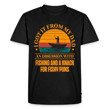 Pêche Papa Papa Pêcheur Childern Drôle Poisson Alors - T-shirt Premium bio Homme - noir - Devant - Nico (187cm)