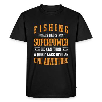 Pêche Papa Papa Pêcheur Childern Drôle Poisson Alors - T-shirt Premium bio Homme - noir - Devant - Nico (187cm)