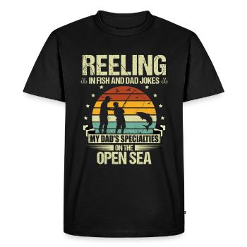 Pêche Papa Papa Pêcheur Childern Drôle Poisson Alors - T-shirt Premium bio Homme - noir - Devant - Nico (187cm)