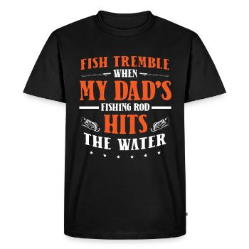 Pêche Papa Papa Pêcheur Childern Drôle Poisson Alors - T-shirt Premium bio Homme - noir - Devant - Nico (187cm)