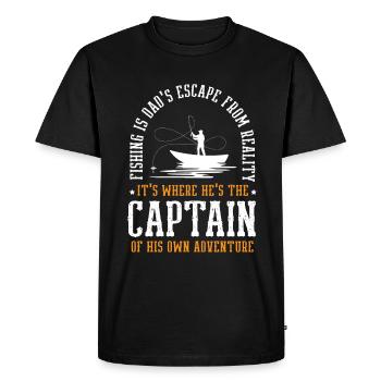 Pêche Papa Papa Pêcheur Childern Drôle Poisson Alors - T-shirt Premium bio Homme - noir - Devant - Nico (187cm)