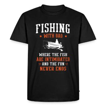 Pêche Papa Papa Pêcheur Childern Drôle Poisson Alors - T-shirt Premium bio Homme - noir - Devant - Nico (187cm)