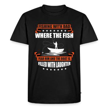Pêche Papa Papa Pêcheur Childern Drôle Poisson Alors - T-shirt Premium bio Homme - noir - Devant - Nico (187cm)
