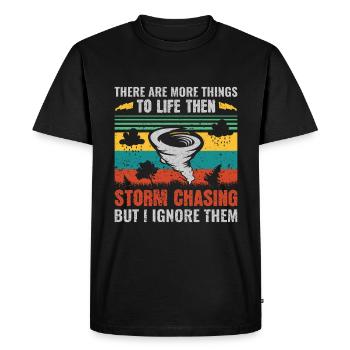 Plus à la vie que la chasse à la tempête - Chasse à la tempête - T-shirt Premium bio Homme - noir - Devant - Nico (187cm)