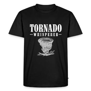 Rétro Chasseur de Tornades Tempête Chassant Tornades Ouragans - T-shirt Premium bio Homme - noir - Devant - Nico (187cm)