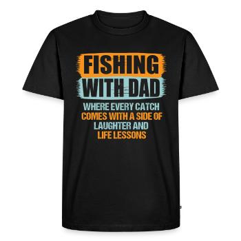 Pêche Papa Papa Pêcheur Childern Drôle Poisson Alors - T-shirt Premium bio Homme - noir - Devant - Nico (187cm)