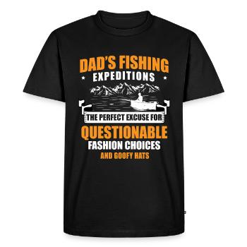Pêche Papa Papa Pêcheur Childern Drôle Poisson Alors - T-shirt Premium bio Homme - noir - Devant - Nico (187cm)