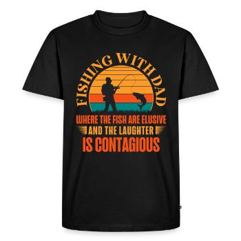 Pêche Papa Papa Pêcheur Childern Drôle Poisson Alors - T-shirt Premium bio Homme - noir - Devant - Nico (187cm)
