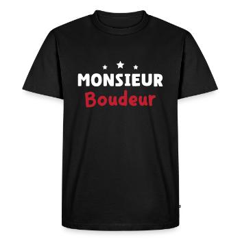 monsieur boudeur - T-shirt Premium bio Homme - noir - Devant - Nico (187cm)