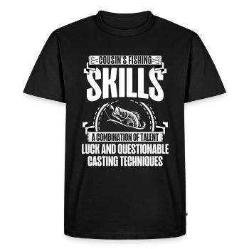 Fishing Cousin Fisherman Cousins Funny Fish Perfec - Men's Premium Organic T-Shirt - black - Front - Nico (187cm)