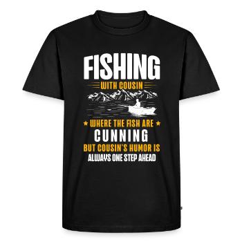 Fishing Cousin Fisherman Cousins Funny Fish Perfec - Men's Premium Organic T-Shirt - black - Front - Nico (187cm)