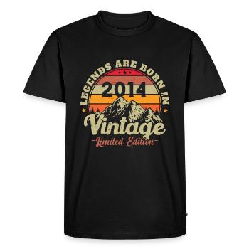 Cadeau D'anniversaire Vintage 2014 - T-shirt Premium bio Homme - noir - Devant - Nico (187cm)
