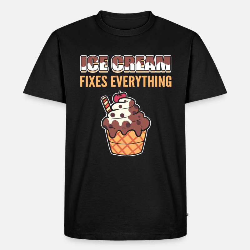 Eisliebhaber - Männer Premium Bio T-Shirt - Schwarz