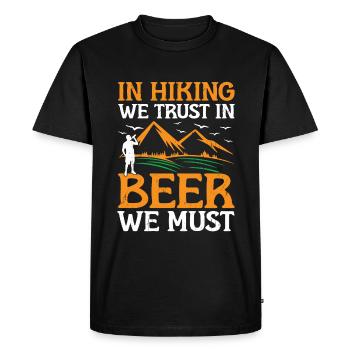 Hiking Hiker Nature Trekking Outdoor Mountaineerin - Men's Premium Organic T-Shirt - black - Front - Nico (187cm)