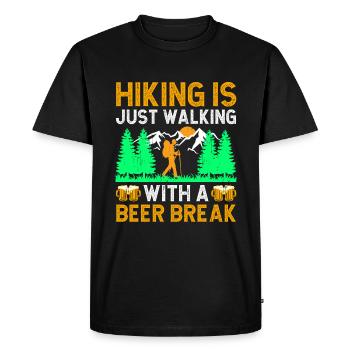Randonnée Randonneur Nature Trekking Alpinisme en plein air - T-shirt Premium bio Homme - noir - Devant - Nico (187cm)