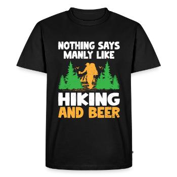 Hiking Hiker Nature Trekking Outdoor Mountaineerin - Men's Premium Organic T-Shirt - black - Front - Nico (187cm)