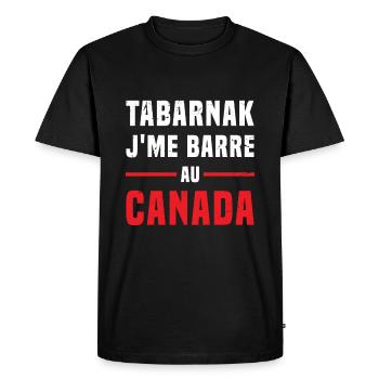 TABARNAK Je Me Barre Au Canada Humour - T-shirt Premium bio Homme - noir - Devant - Nico (187cm)