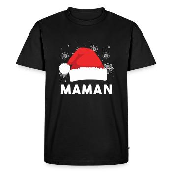 Future Maman Enceinte Grossesse Cadeau de Noël - T-shirt Premium bio Homme - noir - Devant - Nico (187cm)