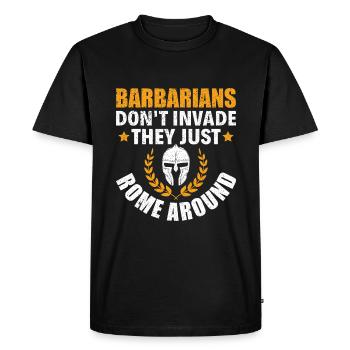 Barbares Rome Autour - Empire Romain - T-shirt Premium bio Homme - noir - Devant - Nico (187cm)