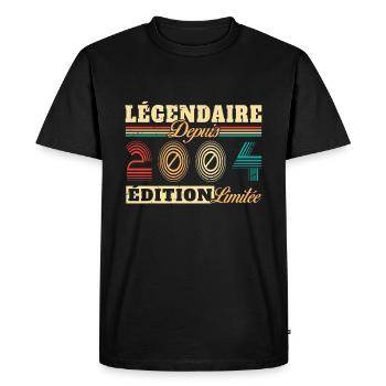 Légendaire Depuis 2004 - T-shirt Premium bio Homme - noir - Devant - Nico (187cm)