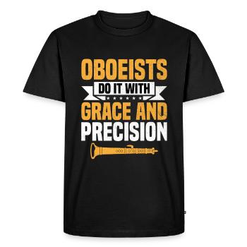 Joueur de hautbois Hautbois Basoonist Marching Band Instrumen - T-shirt Premium bio Homme - noir - Devant - Nico (187cm)