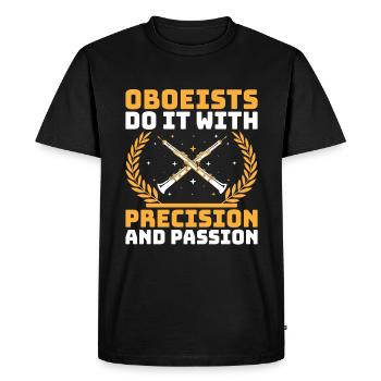Joueur de hautbois Hautbois Basoonist Marching Band Instrumen - T-shirt Premium bio Homme - noir - Devant - Nico (187cm)