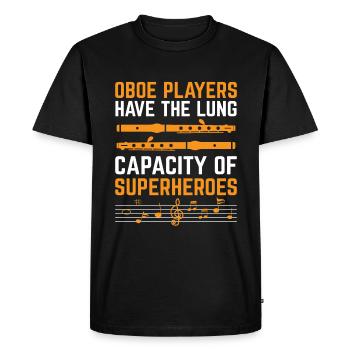 Joueur de hautbois Hautbois Basoonist Marching Band Instrumen - T-shirt Premium bio Homme - noir - Devant - Nico (187cm)