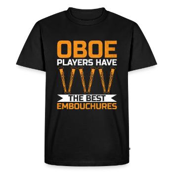 Joueur de hautbois Hautbois Basoonist Marching Band Instrumen - T-shirt Premium bio Homme - noir - Devant - Nico (187cm)