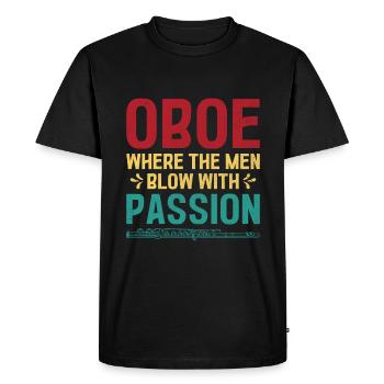 Joueur de hautbois Hautbois Basoonist Marching Band Instrumen - T-shirt Premium bio Homme - noir - Devant - Nico (187cm)