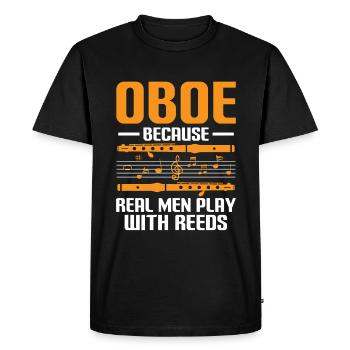 Joueur de hautbois Hautbois Basoonist Marching Band Instrumen - T-shirt Premium bio Homme - noir - Devant - Nico (187cm)