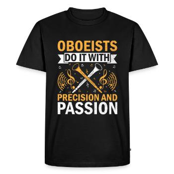 Joueur de hautbois Hautbois Basoonist Marching Band Instrumen - T-shirt Premium bio Homme - noir - Devant - Nico (187cm)
