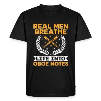 Joueur de hautbois Hautbois Basoonist Marching Band Instrumen - T-shirt Premium bio Homme - noir - Devant - Nico (187cm)