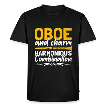 Joueur de hautbois Hautbois Basoonist Marching Band Instrumen - T-shirt Premium bio Homme - noir - Devant - Nico (187cm)