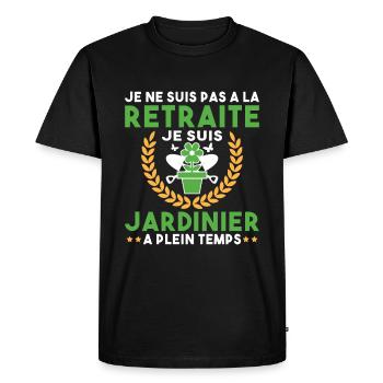 Jardinage Cadeau Hommes Jardinier Retraite Jardin - T-shirt Premium bio Homme - noir - Devant - Nico (187cm)