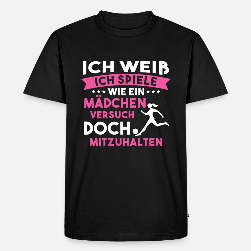 Fußball Sport Mädchen Geschenk - Männer Premium Bio T-Shirt - Schwarz