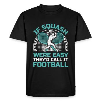 Joueur de squash Joueur de squash Joueur de tennis Raquetball Spor - T-shirt Premium bio Homme - noir - Devant - Nico (187cm)