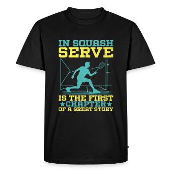Joueur de squash Joueur de squash Joueur de tennis Raquetball Spor - T-shirt Premium bio Homme - noir - Devant - Nico (187cm)