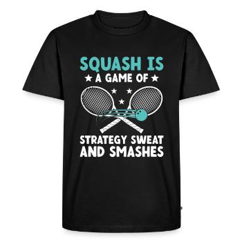 Joueur de squash Joueur de squash Joueur de tennis Raquetball Spor - T-shirt Premium bio Homme - noir - Devant - Nico (187cm)