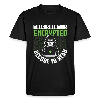 Cette chemise est cryptée - Ethical Hacker - T-shirt Premium bio Homme - noir - Devant - Nico (187cm)